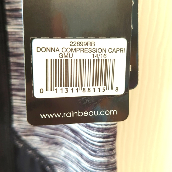 NWT Rainbeau Curves Donna Compression Capri Leggings - 18" size 14/16 - Picture 5 of 6